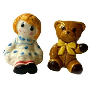 AVON Raggedy Ann & Teddy Bear Salt & Pepper Vtg 🐻
